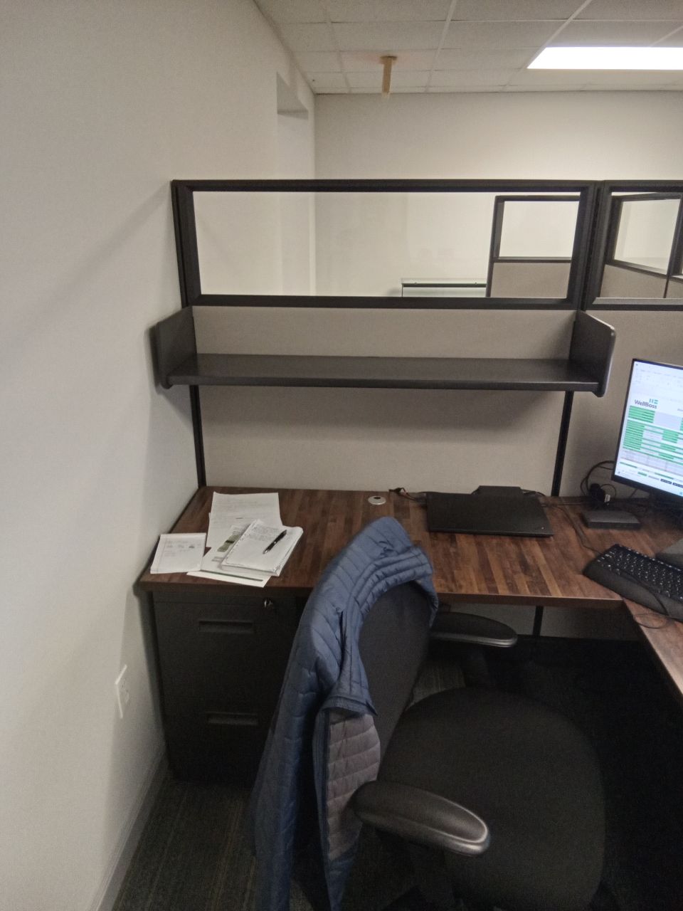 Custom shelf installation progress