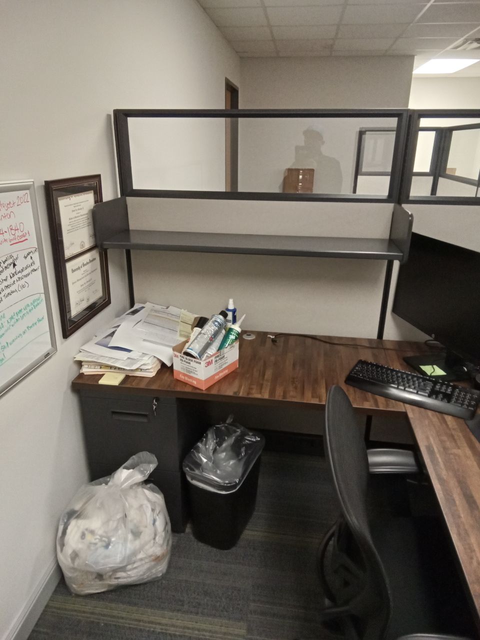 Custom shelf installation progress