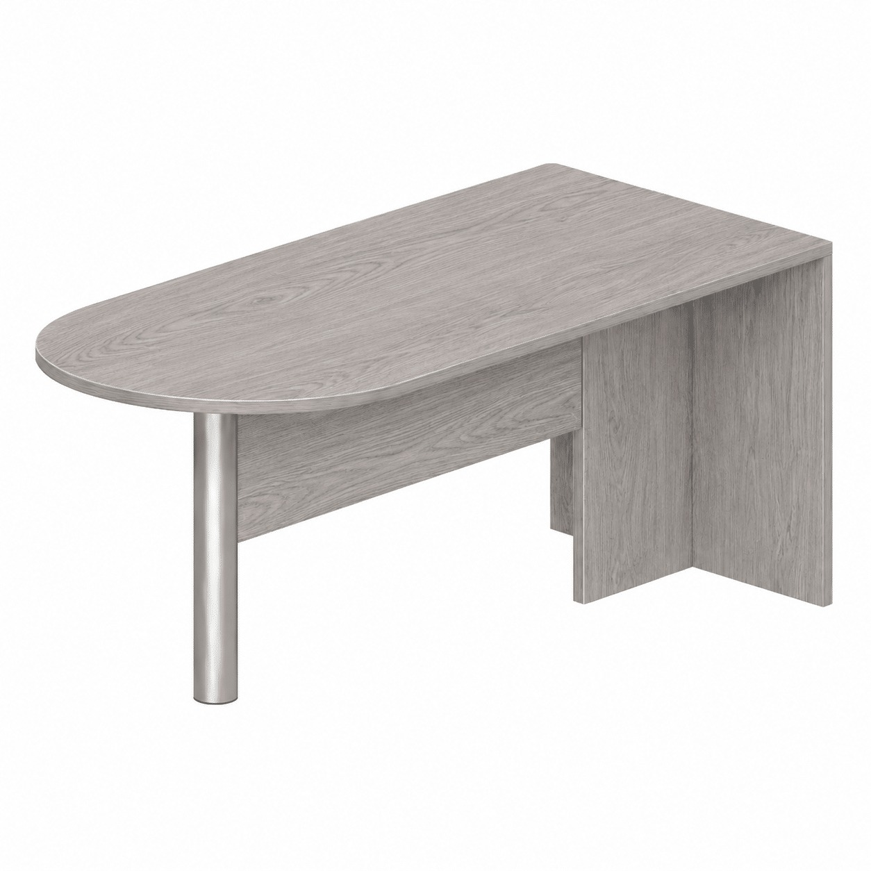 Ultra Gray Oak Bullet Desk with Modesty 66"x30"