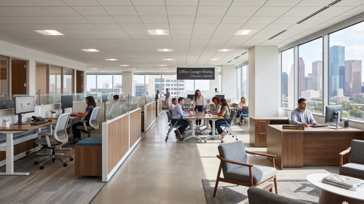 Modern office furniture example solutions provided by Office Design Works - Kenetic Office