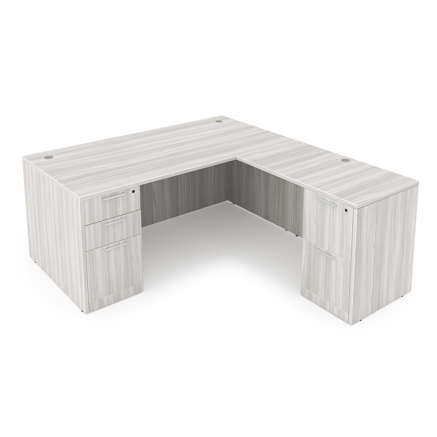 i5 Rayne L-Shaped Desk with Double Full Pedestals 66 x 72 in – Harbor Elm